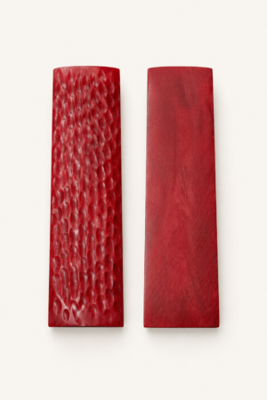 Red Dyed Camel Bone Knife Scale – Honeycomb Textured & Smooth Finish | Velouria & Co